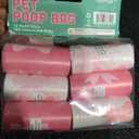 Pet Poop Bag 12 Refill Rolls 180 Unscented Bags (Pink/White)