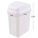 2 Gallon Small Waste Basket with Swing-Lid, Plastic Swing-Top Trash Can, White