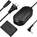 TKDY LP-E12 Eos M50 Dummy Battery and ACK-E12 AC Adapter, Continuous Power Supply for Canon EOS M200, M50, M50 Mark II, M100, M6, M10, M2, Kiss M/M2 Cameras