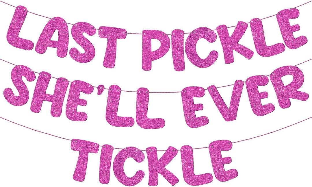 Fulmoon Pre Strung Funny Bachelorette Banner Naughty Bachelorette Party Decorations Glitter Bridal Shower Sign for Wedding Party Favor Supplies Gifts Ideas(Hot Pink)