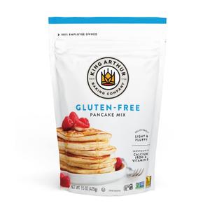 King Arthur Gluten Free Classic Pancake Mix: Fluffy, Delicious Breakfast Delight - Non-GMO, Kosher Certified, 15 oz (Pack of 6) - Makes Perfect Pancakes and Waffles with 21g Whole Grains per Serving, BB Date: 11/6/2026