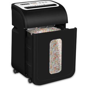 VidaTeco 14-Sheet Paper Shredder for Home Office Heavy Duty with 60 Mins Running Micro Cut, US Patented Blade, Shred Card/CD/Clip/Staple, 5.3-Gal Pullout Bin, AUTO Jam Proof(ETL)