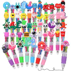 BESARME 48 Packs Multicolor Pen in One, 4-in-1 Fun Pens for Kids Cute Pens Bulk End of Year Gifts for Students Elementary Graduation Gift Prize Gifts for Class Party Favors Goodie Bags Stuffers