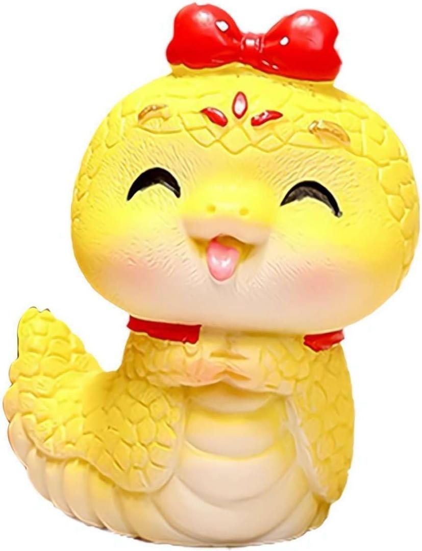 3pcs Mini Chinese New Year Snake Figurines, Lucky Snake Ornaments Year of The Snake 2025, Cartoon Snake Figurines Chinese Animal Statue Decoration, Colourful Box Set, Assorted
