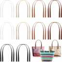SilTriangle 20 Pcs PU Leather Purse Bag Handles 5 Colors 23.4" Leather Purse Straps Sewing on Handle Replacement for DIY Crochet Wallet Tote Bags Repairing Making Supplies(Elegant Color)