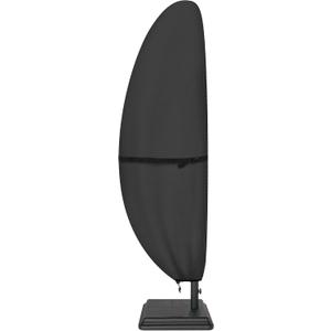 ULTCOVER Patio Parasol 600D Waterproof Outdoor Offset Banana Style Umbrella Cover - Fits Cantilever Offset Umbrella 7.5-11.5 Feet, Black