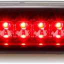 Tresound For 1994-2001 Dodge Ram 1500/2500/ 3500 Third 3rd LED Brake Light Cargo Lamp High Mount Brake Light Replacement (Black+ Smoke Lens)