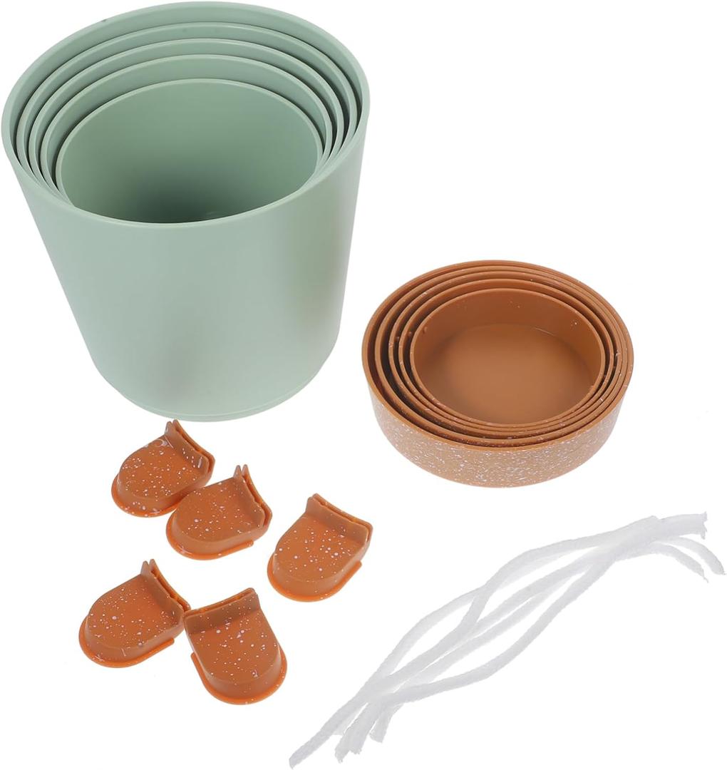 BESPORTBLE 5Pcs Self Watering Planter Easy Plant Care for Indoor Balcony Use Space Saving Flower Pots for Home Office Garden Decoration