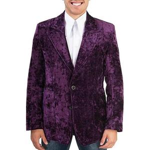 Men's Vintage 70s Velvet Suit Slim Fit Blazer Jacket for Weddings, Parties,and Formal Events Tuxedo (3X-Large, Purple)