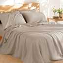 Shilucheng 100% French Linen Sheets - Queen Size Bed Sheets, Breathable & Cooling Pure Linen Sheets,Soft Durable and Tear Resistant -16 Inch Deep Pocket - 6Pcs (Linen, Queen)