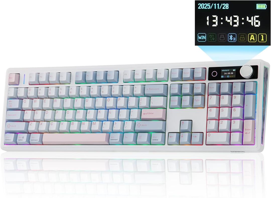EPOMAKER TH108 V2 PRO Full Size Mechanical Keyboard with Screen&Knob