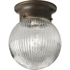 Progress Lighting 1-Light Glass Globe 6-3/8" Close-to-Ceiling, Indoor, P3599-20, Antique Bronze (6-Inch Diameter x 7-1/4-Inch Height)