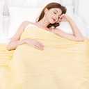 AmyHomie Cooling Summer Blanket with Double Sided Cold Effect, Breathable, Lightweight, Arc-Chill Q-Max>0.5 Cool Fiber, for Hot Sleepers Night Sweats, Dark Gray Checkered, 90"x90"Queen Size (Yellow)