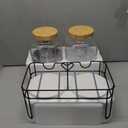 2 Pack1Gallon Glass Drink Dispenser with Stand&Bamboo Lids&Fruit Infuser,304 Stainless Steel Leak-Proof Spigot,Beverage Dispenser for Parties,Water Sangria Juice Sun Tea Lemonade(Natural)