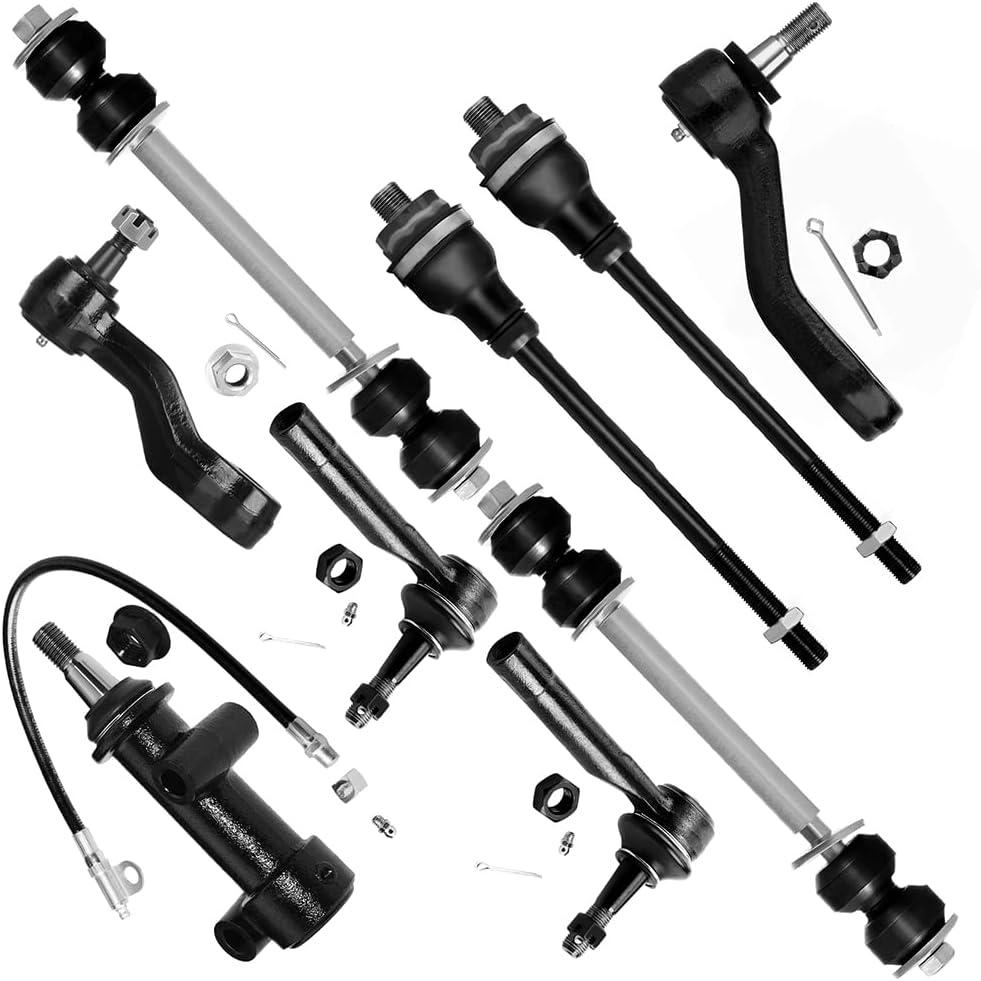 SCITOO 9pcs Front Suspension Kit Inner Outer Tie Rod End Sway Bar Link Idler Pitman Arm Fit 1999-2006 For Chevy Silverado 1500 4WD 2000-2006 For Chevy Tahoe 1999-2006 For Gmc Sierra 1500 4WD