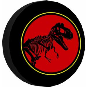 Dinosaur Spare Tire Cover Tyrannosaurus Rex Skeleton Park Red Weatherproof Universal Wheel Protectors Camper Tire Covers for Trailer Rv Travel(17 inch)