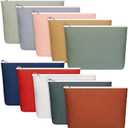 Reginary 10 Pcs Christmas Canvas Makeup Bags Bulk for Women Blank DIY Pencil Pouch Travel Toiletry Cosmetics Bags Gift for Thanksgiving Wedding Nurse Teacher Sisterhood Coworker(Morandi Color)