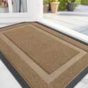OLANLY Front Door Mat Indoor Outdoor Entrance, Waterproof All-Season, All-Weather Doormat, Sturdy Natural Rubber, Fade Resistant, Low Profile, Easy Clean Patio Porch Entryway Mat, 47x32, Light Brown (47" x 32")