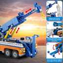 Tow Truck Building Kit 781 PCS, Crane Semi and Trailer Car Transporter, Construction Vehicles Building Blocks Set, Rescue Cars Compatible with Lego Truck, Gift for Boys Age 6-12 8-14 & Girls