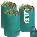Dntorx 72 Gallons Reusable Yard Waste Bags, 3 Packs Lawn and Leaf Bags With Reinforced Handles, Collapsible Garden bag For Leaves,Grass,Storm Debris,Construction Waste, Standable&Foldable