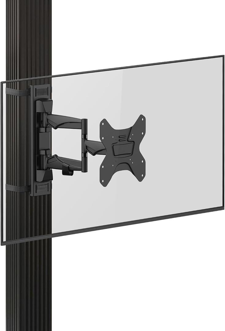 ZeboZap ZZTVA2022 Gazebo TV Mount Fits 19-50 TVs | Full-Motion Square Post Pole Mount | Outdoor TV Mount | Holds 66 lbs | Weatherproof Black | Alternative to Outdoor TV Stand