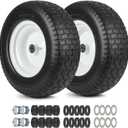 16x6.50-8 Flat Free Tire and Wheel Assembly for Riding Lawn Mower
Replacement 16x6.5-8nhs Solid Rubber Garden Tractor Lawnmower Tyre, with 3/4" & 5/8" Bearing Bore, 3-7" Centered Hub, 2-Pack
