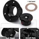 Billet Aluminum Aircraft Style Fuel Cell Gas Cap With 6 Hole Anodized Non-vented Black