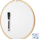 Mr. Pen- Round Dry Erase Board, 11.5 with a Black Dry Erase Marker, Gold Frame, Small White Board
