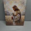 2 x OTOSTAR Jesus and Lamb Christian Wall Art Canvas Prints - Jesus Saves the Lost Lamb Christian Canvas Wall Art for Prayer Room Baptism Serenity Prayer Church Decor - 12 x 16 Inch