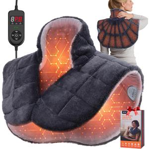 UTK 30s Fast Heating Pad for Neck Shoulder and Back, 6X Deeper Pain Relief Weighted Far Infrared Heating Pads, 8 Heat Options Max 159, 16 Auto Timer, 24"x20" Extra Large, Gifts for Women, Men (Grey)