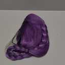 Wiggy Mermaid Long Purple Braided Wig + Tattoos Stickers Prop for Women Purple Base Wig with Braids Ponytail Pigtail Clip + Cap for Stage Party Halloween Costume Cosplay