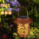 Solar Lantern Outdoor Hanging Lights Gifts for Women Mom Metal Garden Decor Outside Waterproof LED Lanterns for Patio(Butterfly-2pack)