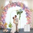 Wedding Arch Backdrop Stand, Gold Metal Arch Backdrop Stand for Wedding Baby Shower, Birthday, Anniversary, Graduation Garden Balloon Arch Decoration (Gold-5.9+6.6+7.2ft)