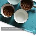 Hoki Found L Silicone Pet Food Mats Tray - Non Slip Pet Dog Cat Bowl Mats Placemat - Dog Pet Cat Feeding Mat - Waterproof Dog Cat Food Mats -Pet Water Mats for Carpet -Glacier (22 x 14)