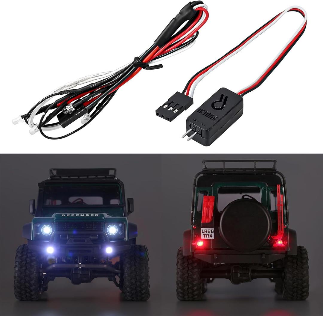 INJORA LED Lights Kit Headlight Taillight with Controller Switch for TRX4M 1/18 RC Upgrade