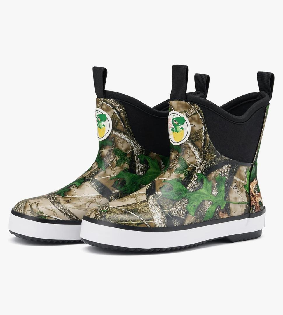 HISEA Kid's Deck Boots Waterproof Lightweight Ankle Rain Boots for Boys Girls Rubber Boots Non-slip Child Rain Shoes 1