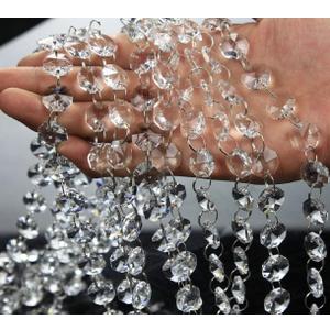 VOVOV 10 Pack (1000CM/30.5FT) Beaded Trim Clear Crystal Garland Chandelier Octagon Beads Chain