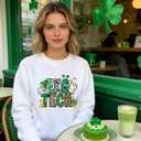 Rngmsi Dtf Transfers Ready to Press - 24 Pcs St. Patrick's Day Iron on Patches for T-Shirts, Lucky Shamrock Iron on Stickers Clover Heat Transfer Vinyl Decals for DIY Fabric Clothes Decor