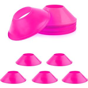 15pcs Soccer Cones for Sports Training, Mini Football Cones Flexible Agility Sports Cones Training Cones for Football Basketball Running Drills Sports Games Field Cone Markers Kids Practice (Rose Red)