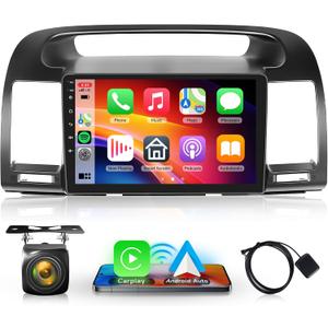 2G+64G Android 13 Car Radio for Toyota Camry 2000-2006 with Wireless Carplay Android Auto, Rimoody Car Stereo 9 Inch Touch Screen GPS Navigation WiFi Bluetooth FM/RDS EQ+ AHD Backup Camera