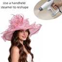 SAFERIN Women's Organza Church Kentucky Derby Fascinator Bridal Tea Party Wedding Hat (Pink)