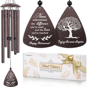 Retirement Gift for Woman Men, 32" Wind Chimes Retired Gifts, 2026 Happy Retirement Gifts for Women Coworker Colleague Boss Teachers Nurses Friends, Going Away Gift Ideas Retirement Decorations