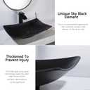 Stone Resin Black Bathroom Vessel Sink, 24×14 Inch Rectangle, 22x14 inches
