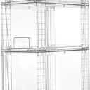 Vtopmart 3 Pack Clear Stackable Storage Drawers,Easy to Assemble Bathroom Organizers and Storage with handles,Plastic Drawers for Kitchen Pantry,Cabinet,Under Sink Organization