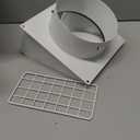 Hon&Guan Dryer Vent Cover Outside with Removable Mesh, Wall Mount Extractor Vent with Rubber Cushioned Non-Return Flap, High Quality Iron Outside Dryer Vent Cover for House (White, 6 Inch)