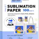 Printers Jack Sublimation Paper - Heat Transfer Paper 100 Sheets 8.3" x 11.7" for Any Epson HP Canon Sawgrass Inkjet Printer with Sublimation Ink for T shirt Mugs DIY