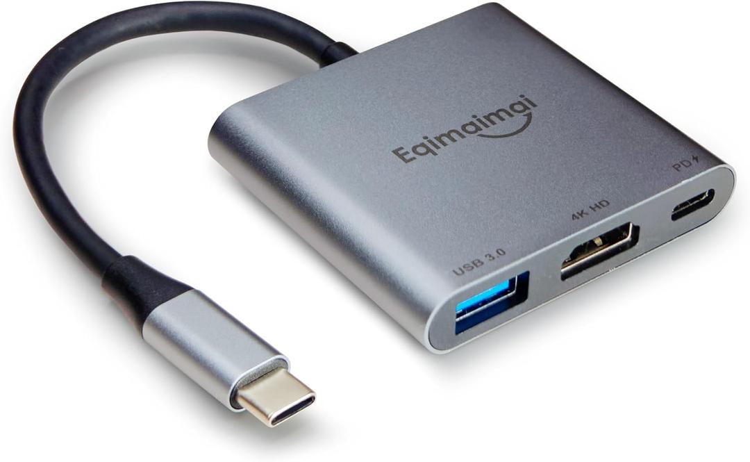HDMI to USB C Adapter 4K@60HZ,Type C to hdmi Adapter with 100W PD&USBA 3.2,USBC Hub Adapter Digital av Multiport Compatible for iPhone 16/15/iPad/Galaxy/Tablets/Switch/Steam to HDTV Projector