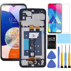 for Samsung Galaxy A14 5G Screen Replacement with Frame for Samsung a14 a146u Screen Replacement kit s146vl a146a a146w LCD Touch Display digitizer with Repair Part Tools 6.6 inch Black