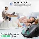 TECKNET Wireless Mouse, 2.4G USB Computer Mouse with 6-Level Adjustable 4800 DPI, Silent Quiet Click，30 Months Battery, Ergonomic Grips, 6 Buttons Portable for PC, Chromebook, Mac - Grey