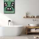 UPWOIGH Funny Are You Pooping Black Cat Bathroom Wall Art, 3 Cats Humor Quote Poster, Green Background Bathroom Decor, Wood Framed Canvas 12x16 Inch